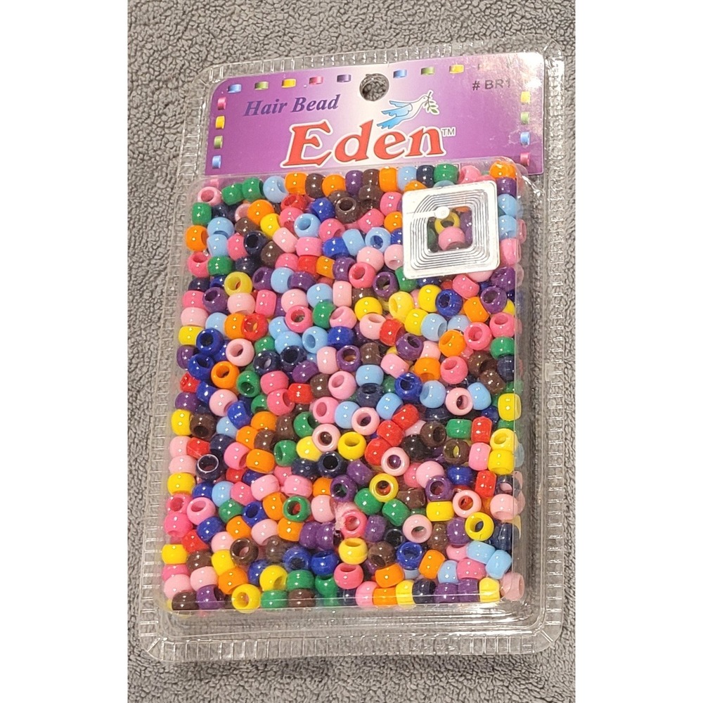 Eden Multicolor Hair Beads Assorted Plastic  Beads,Craft Kandi Bracelets BR1-AST